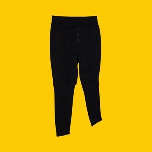 Nine West Womens High Rise Skinny Ankle Jeans Black Button Fly Size 10 NEW